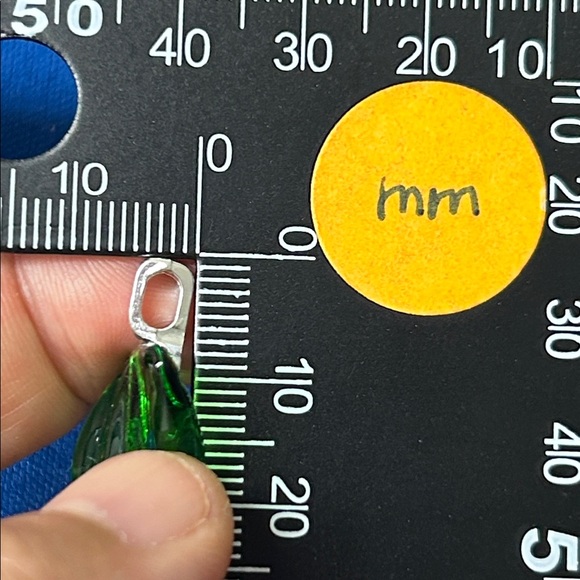 🖤Venetian Murano glass Candy 🍬 Pendant - green clear blue - Picture 10 of 12